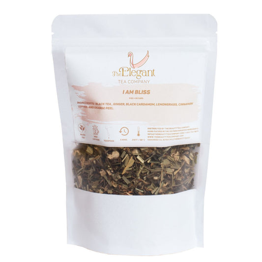 I am Bliss, Chai, a divine concoction crafted for tea enthusiasts seeking blissful moments in a cup.Loose Leaf - Bag 5 oz.